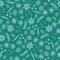 Teal Holiday spices seamless vector repeat pattern background with star anise, cinnamon, nutmeg and clove.