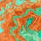 Teal orange with golden veins marble texture. Abstract liquid paint background. Trendy surface, luxurious material design, digital