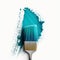 Teal Paint Splat and Blue Brush, AI Generated