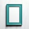 Teal Picture Frame Mockup With Black Lettering On Blue Background