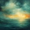 Teal Pre-raphaelite Seascape Abstract By Danielle Lauritzen
