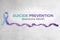 Teal and Purple Ribbon, Suicide Prevention Awareness Concept Banner