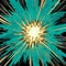 Teal Retro Comic Book Style Supernova Explosion Art Illustration