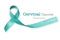 Teal ribbon for raising awareness on Cervical Cancer (isolated on white background with clipping path)