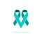 Teal Ribbons Ovarian Cancer Awareness&Support Heart Emblem