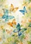 Teal Silk Butterflies: A Flowing Wall of Warm, Colorful Movement