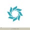 Teal Star Flower Vector Logo Template Illustration Design. Vector EPS 10