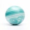 Teal Terra Spherical Marble Sphere: Luminous Skies In Juxtaposition