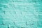 Teal turquoise brick wall background or mint green turqoise backround