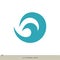 Teal Wave Swoosh Circle Vector Logo Template Illustration Design. Vector EPS 10