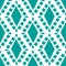 Teal and white diamond mosaic style pattern background. Seamless geometric vector design. Irregular painterly effect