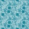 Teal and White Square Mosaic Abstract Geometric Design Tile Patt