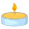 Tealight candle icon, cartoon style