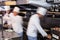 Team of chefs preparing food in the kitchen