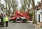 Team cleaning tree pruning on the london street - security and s