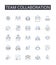 Team collaboration line icons collection. Group cooperation, Joint effort, Mutual support, Combined action, Collective