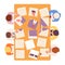 Team collect worker. Cut parts photo, people fold puzzle. Teamwork, group find boss or employee. Recruitment service, hr