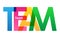 TEAM colorful overlapping letters banner