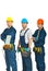 Team of constructor workers men