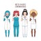 Team of diverse female nurses