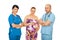 Team of doctors and pregnant woman