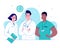 The team of doctors. Vector illustration