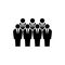 Team of employees concept icon. Businessmen group black isolated icon.