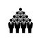 Team employees silhouettes. Pyramid teamwork concept.