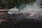 A team of firefighters extinguished a fire near the southern ring road in Sofia