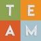 `TEAM` four-letter-word for websites, illustration, vector