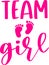 Team girl text with baby feet image and svg vector cutfile for cricut and silhouette