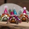 A team of hermit crabs wearing tiny, sparkling New Years Eve hats and holding seashell noisemakers3