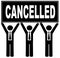 Team holding cancelled sign