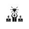 Team leader black icon, vector sign on isolated background. Team leader concept symbol, illustration
