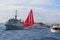 Team Mapfre Very Close Between Spectator Boats Volvo Ocean Race Alicante 2017