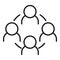 Team meeting icon outline vector. Speak think