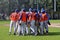 Team meeting between the innings