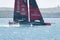 Team New Zealand Emirates hydrofoil sailboat