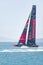 Team New Zealand Emirates hydrofoil sailboat