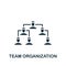 Team organization icon. Monochrome simple sign from collaboration collection. Team organization icon for logo, templates