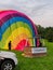 Team of people dismantle the balloon