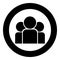 Team people icon black color in circle round