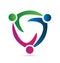 Team people synergy. Vector Logo Symbol