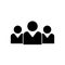 Team people vector silhouette icon. Squad of people black icon. Community business concept. Social unity or diversity symbol. Flat