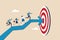 Team target or achievement, teamwork or leadership to lead to achieve goal, business direction or success, career path or growth