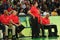 Team USA head coach Mike Krzyzewski center during group A basketball match of the Rio 2016 Olympic Games against team Australia