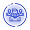 Team, User, Manager, Squad Blue Dotted Line Line Icon