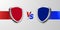 Team A versus team b, red vs blue club shield emblem flag logo for sport, soccer, basketball, challenge, tournament