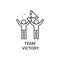 Team victory thin line icon, sign, symbol, illustation, linear concept, vector