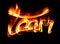 Team word made with fire flame burning letters